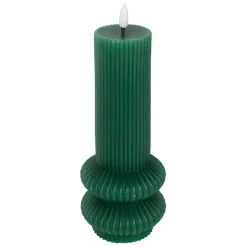 Bougie led pilier vert sapin h21cm