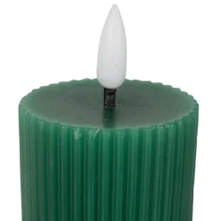 Bougie led pilier vert sapin h21cm