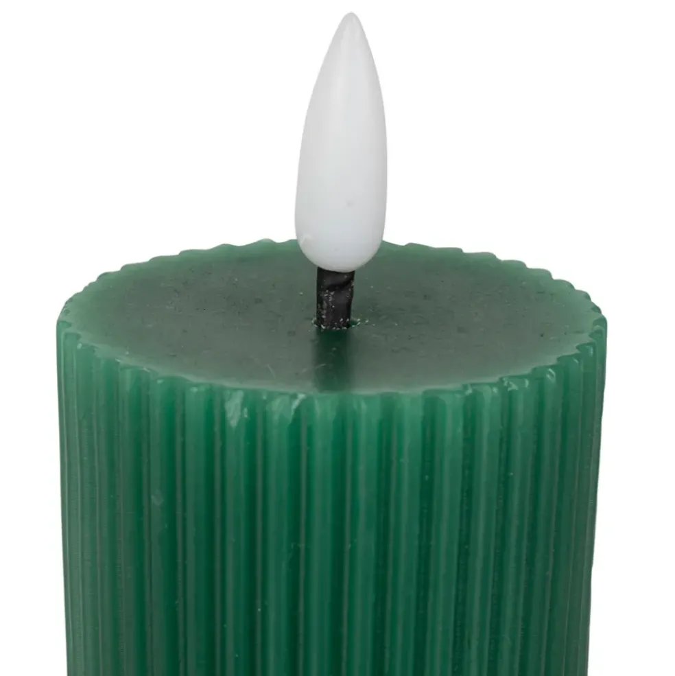 Bougie led pilier vert sapin h21cm
