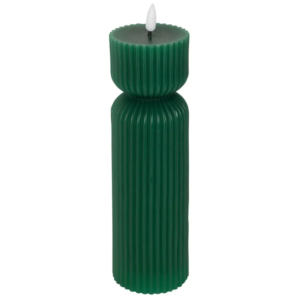 Bougie led pilier vert sapin h24.5cm