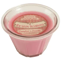 Bougie senteur macaron framboise