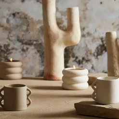Bougie senteur sunset en grès beige