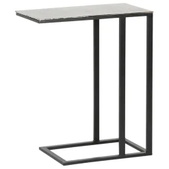Bout de canape en aluminium et fer argenté - Felia