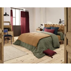 Bout de lit camel en gaze de coton 90x200cm - Gaia