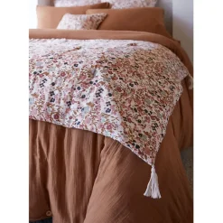 Bout de lit en gaze de coton imprimée pampa 90x200cm - Capucine
