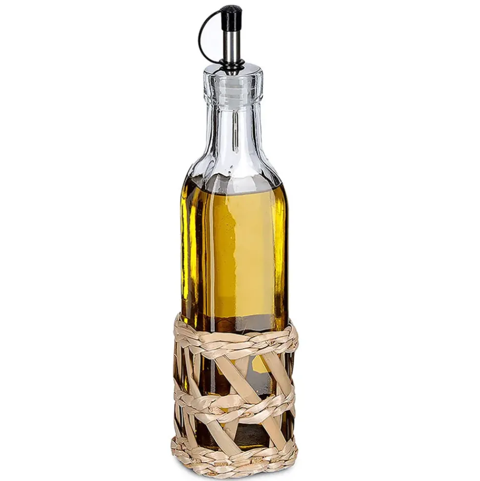 Bouteille en verre huile/vinaigre 27cl - boho