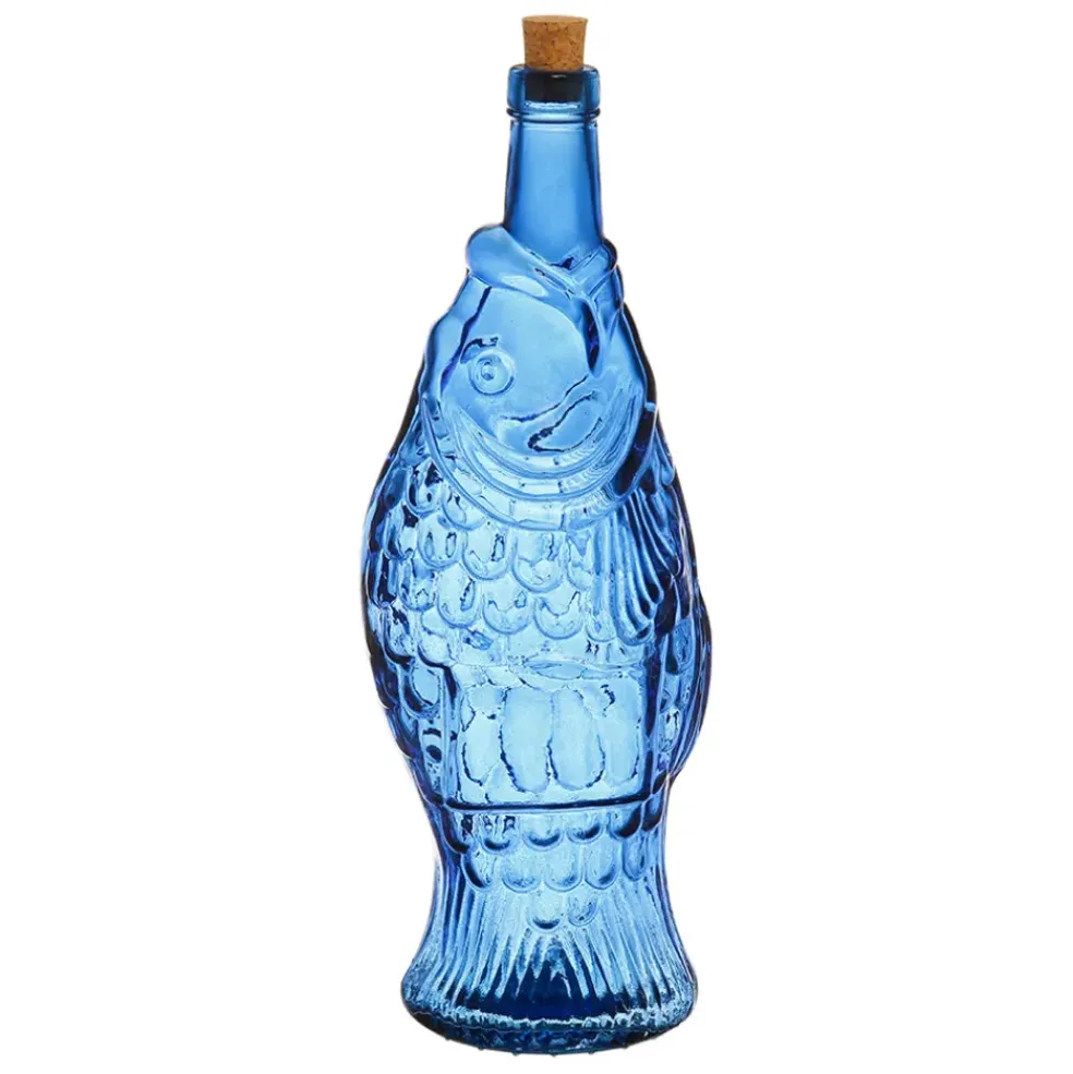 Bouteille Poisson bleu 1.1l en verre recyclé