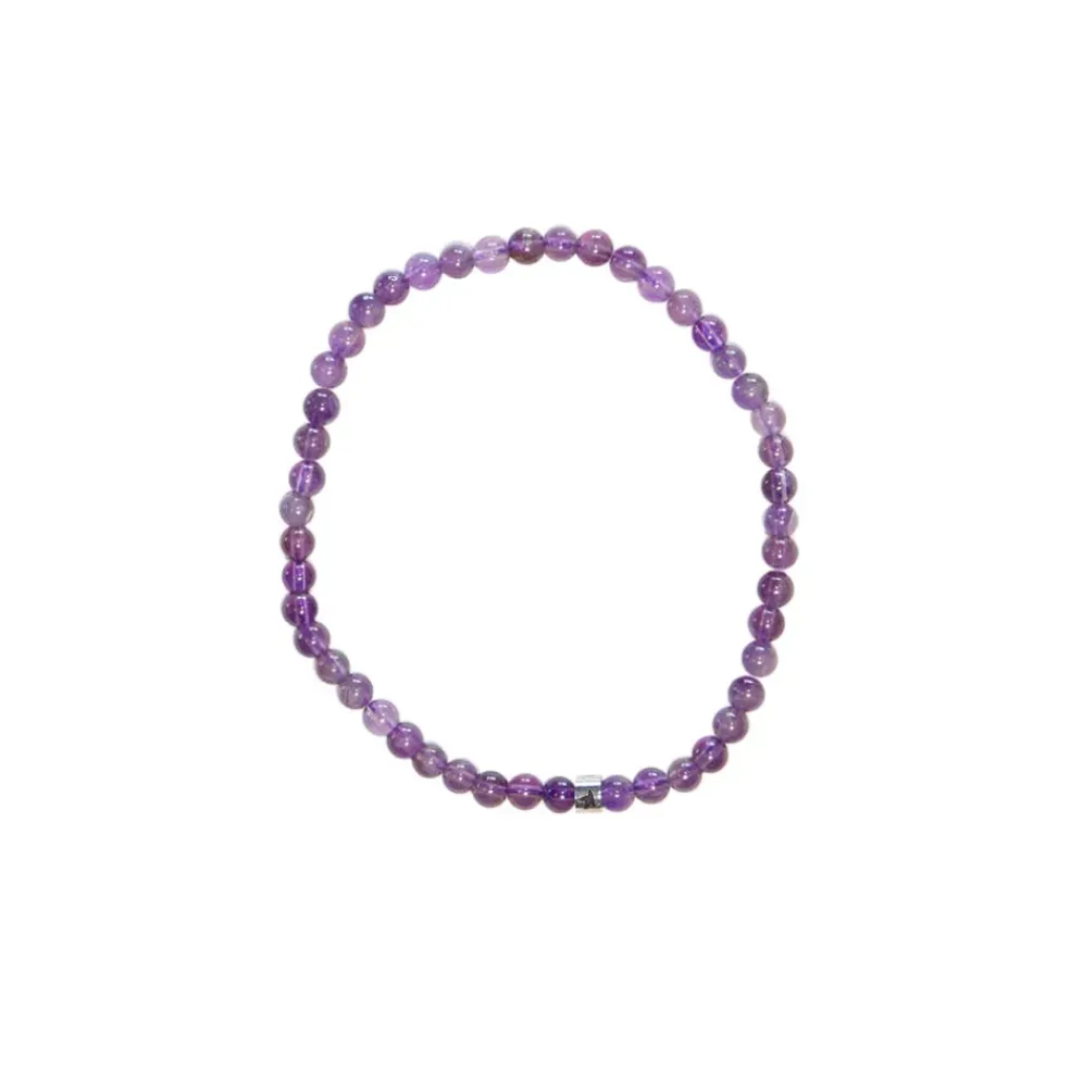 Bracelet améthyste perles rondes 4mm