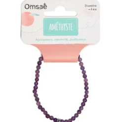 Bracelet améthyste perles rondes 4mm