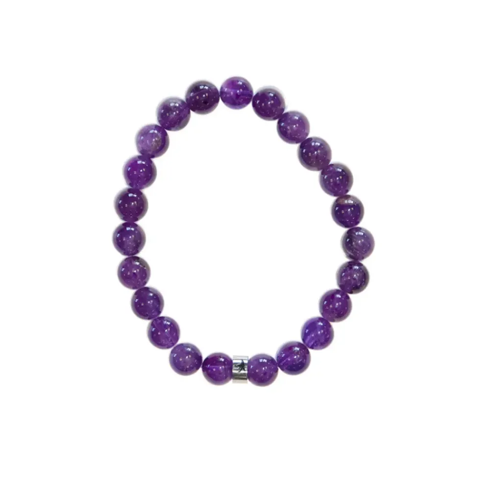 Bracelet améthyste perles rondes 8mm
