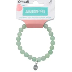 Bracelet aventurine verte perles rondes 8mm et chance