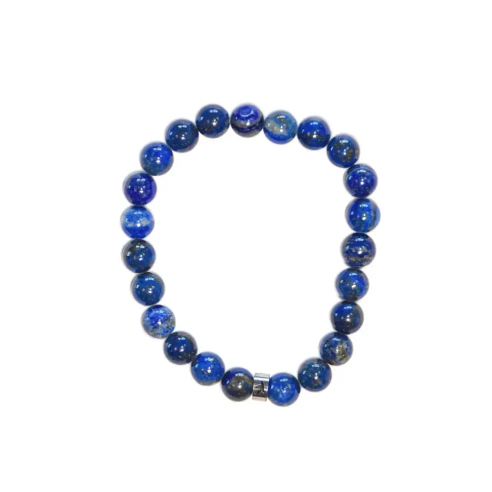 Bracelet lapis lazuli perles rondes 8mm