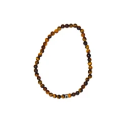 Bracelet oeil de tigre perles rondes 4mm
