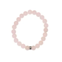 Bracelet quartz rose perles rondes 8mm