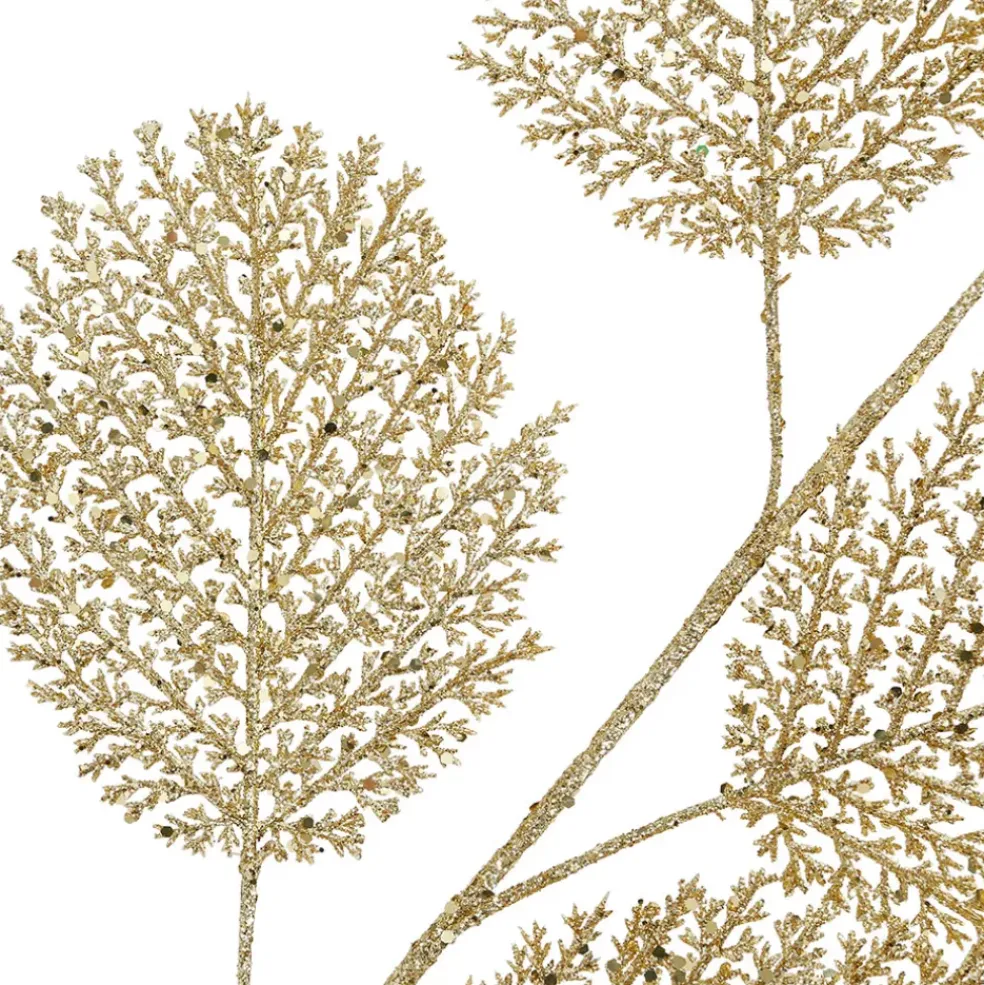 Branchage fleur artificiel métal doré h82cm - plumia