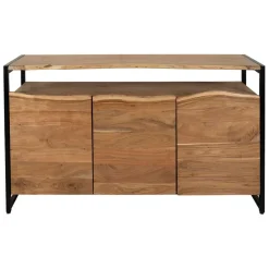 Buffet 3 portes en acacia et pieds en fer noir - Brooklyn
