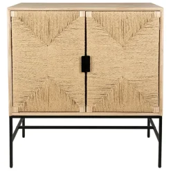 Buffet 2 portes en naturel et noir h90cm - Kenda
