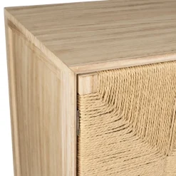 Buffet 2 portes en naturel et noir h90cm - Kenda