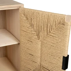Buffet 2 portes en naturel et noir h90cm - Kenda