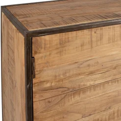 Buffet bas en acacia et fer 2 portes H90cm - Factory