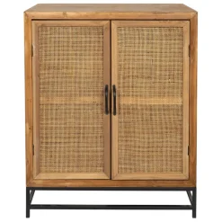 Buffet bas en sapin et bambou naturel L80cm - Tamba