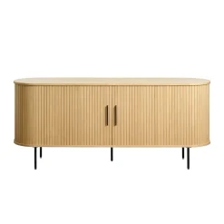 Buffet en placage chêne naturel 180x45cm - Nola