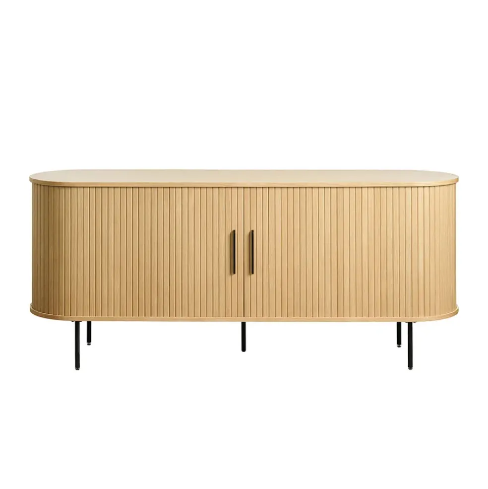 Buffet en placage chêne naturel 180x45cm - Nola