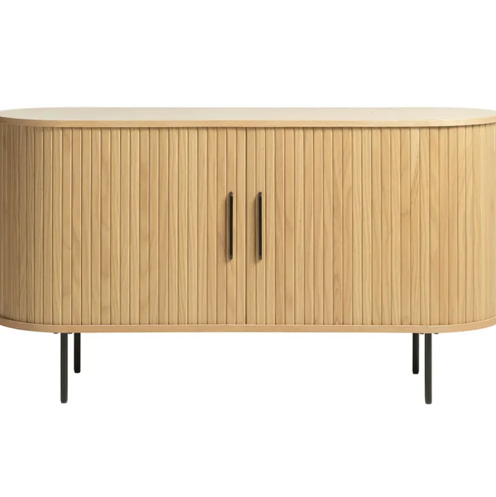 Buffet en placage chêne naturel 140x45cm - nola