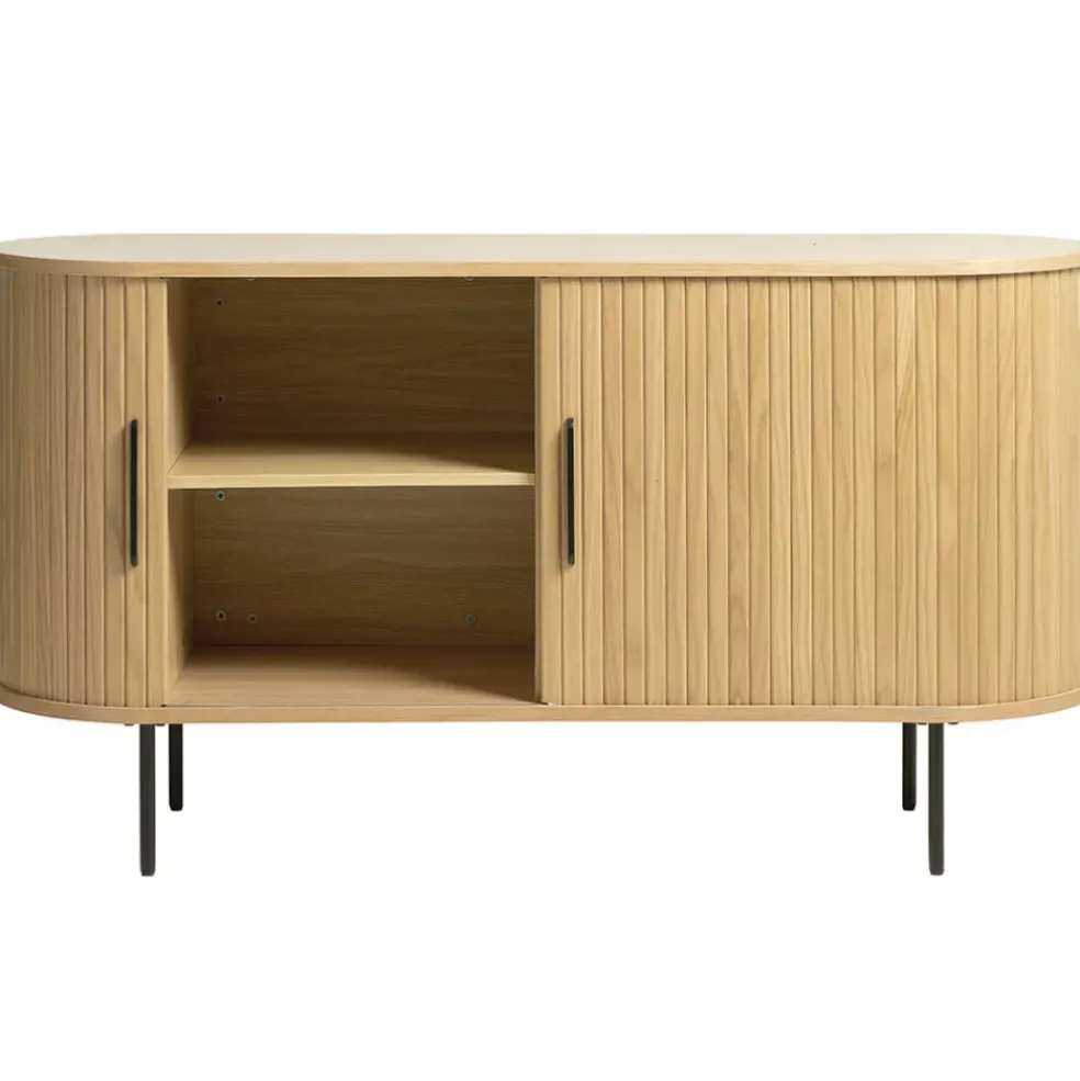 Buffet en placage chêne naturel 140x45cm - nola