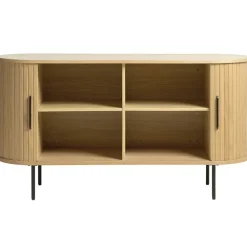Buffet en placage chêne naturel 140x45cm - nola