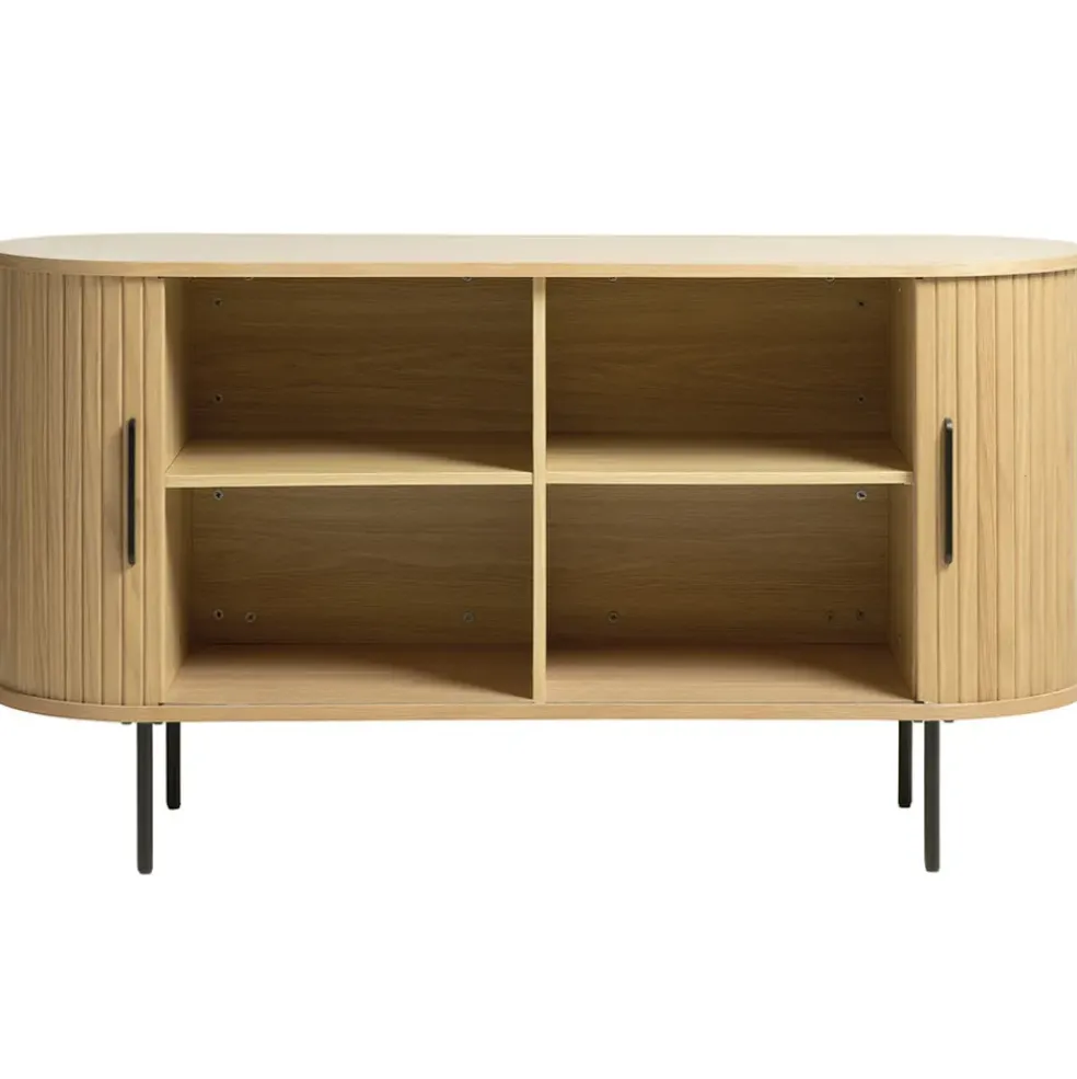 Buffet en placage chêne naturel 140x45cm - nola
