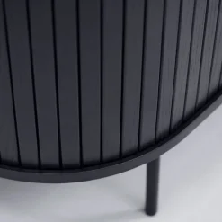 Buffet en placage chêne noir 140x45cm - Nola