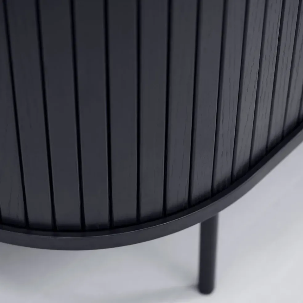 Buffet en placage chêne noir 140x45cm - Nola