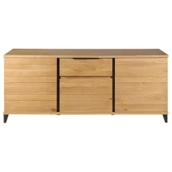 Buffet enfilade chêne massif 3 portes et tiroir - Manny