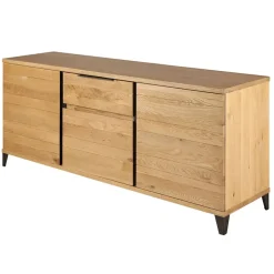 Buffet enfilade chêne massif 3 portes et tiroir - Manny