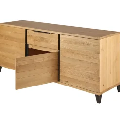 Buffet enfilade chêne massif 3 portes et tiroir - Manny