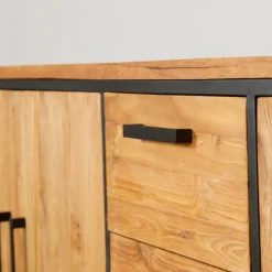 Buffet enfilade en teck massif 3 portes L195cm - Alix