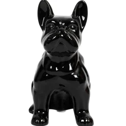 Bulldog ceramique noir h20cm