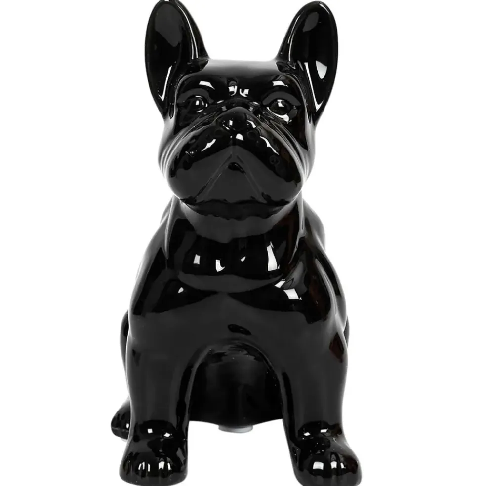 Bulldog ceramique noir h20cm