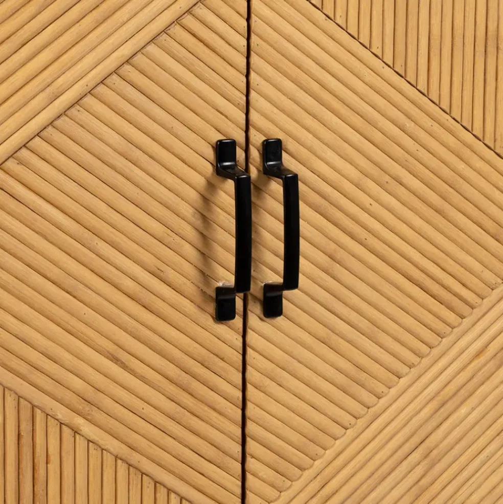 Cabinet 2 portes en bambou et sapin 80x40xh99.5cm - Saori