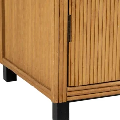 Cabinet 2 portes en bambou et sapin 80x40xh99.5cm - Saori