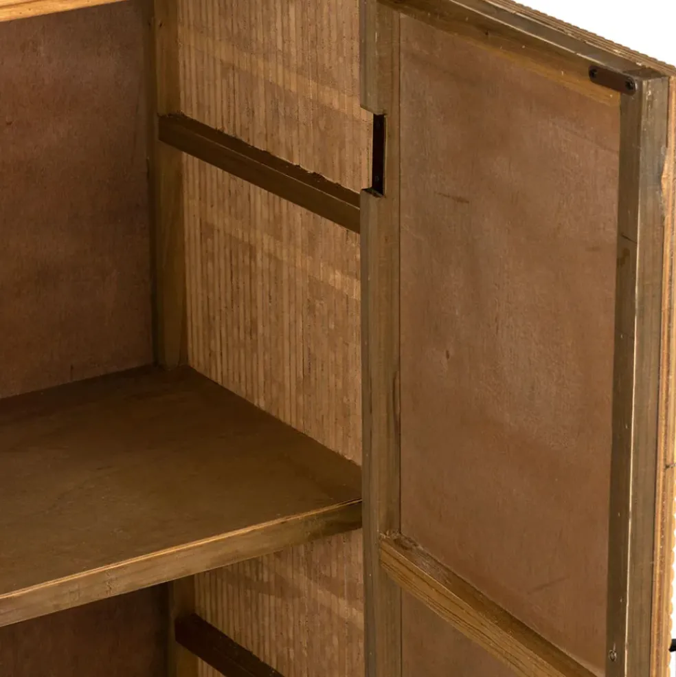 Cabinet 2 portes en bambou et sapin 80x40xh99.5cm - Saori
