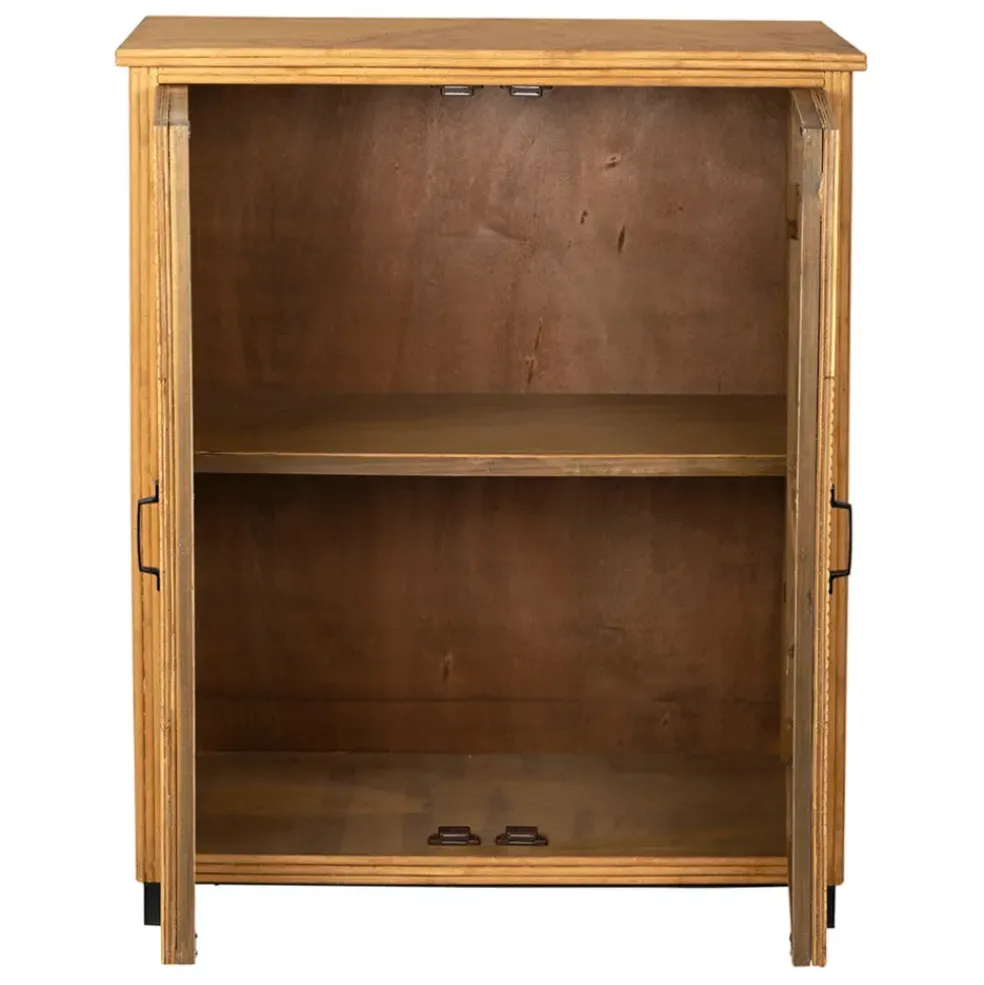 Cabinet 2 portes en bambou et sapin 80x40xh99.5cm - Saori