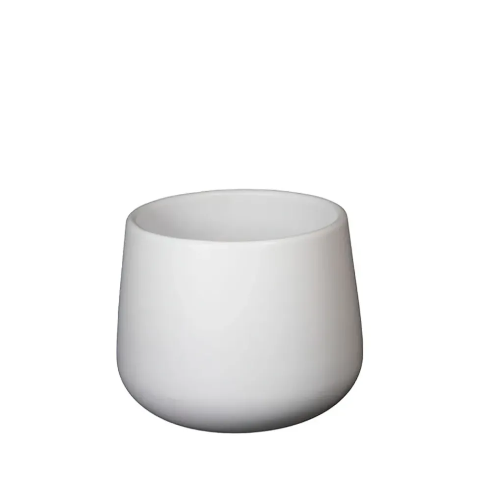 Cache pot en céramique blanc d13.5cm