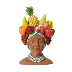 Cache pot femme fruits h23cm