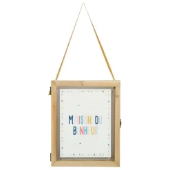 Cadre déco maison bonheur ruban multicolore 20x25cm