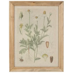 Cadre déco margueritte en tissu et bois 33x43cm