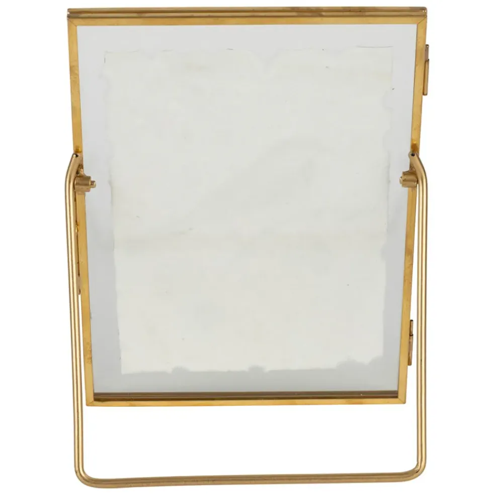 Cadre déco (x2) en verre et coton oiseau 14x18cm