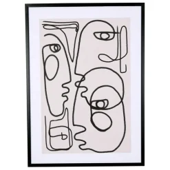 Cadre deco arty visage noir 52x72cm