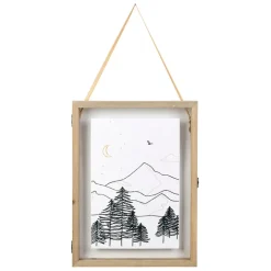 Cadre deco en sapin et verre ecru et noir 30x40cm - Mon sapin